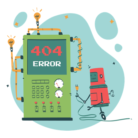 Reparo de robô 404  Ilustração