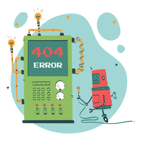 404 Robot Repair  Illustration