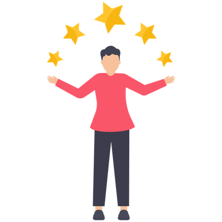 5 star service rating  Illustration