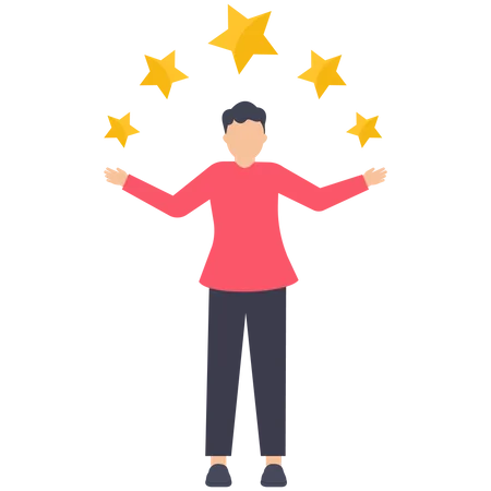 5 star service rating  Illustration