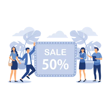 50 percent sale offer  Illustration