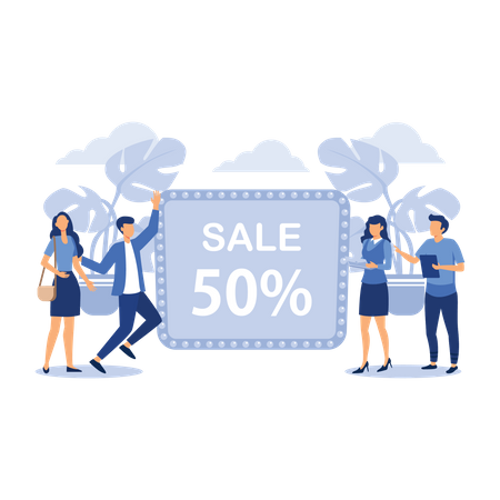 50 percent sale offer  Illustration