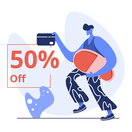 50 % Rabatt am Black Friday  Illustration