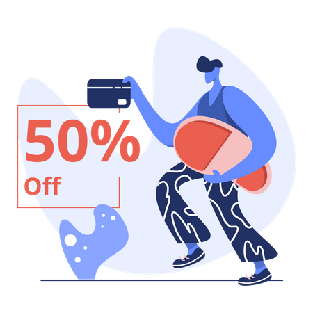 50 % Rabatt am Black Friday  Illustration