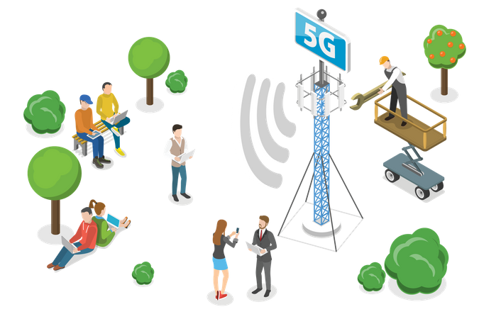 5G Cell Tower  Illustration