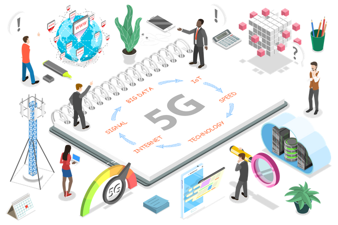 5G high speed internet network  Illustration