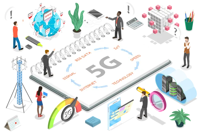 5G high speed internet network  Illustration