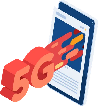 5G-Hochgeschwindigkeitsnetz kommt aus den sozialen Medien  Illustration