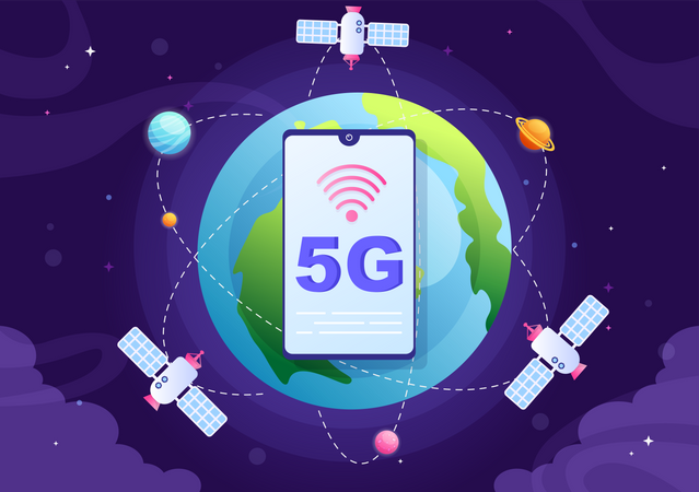 5G Network Technology  Illustration