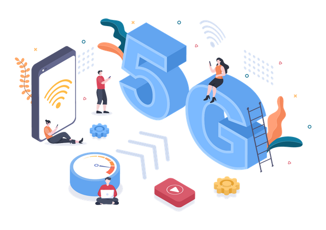 5G Network Technology  Illustration