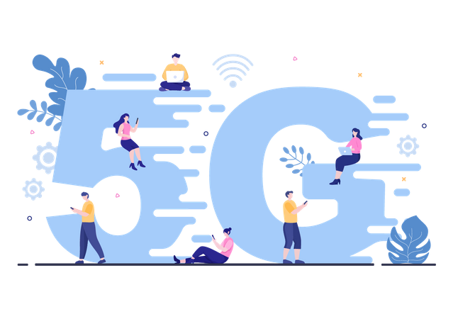 5G Network Technology  Illustration