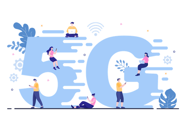5G Network Technology  Illustration