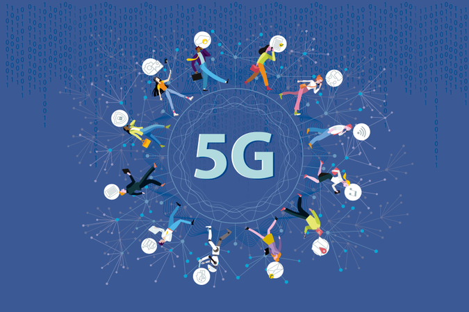 5G network wireless systems technology Illustration