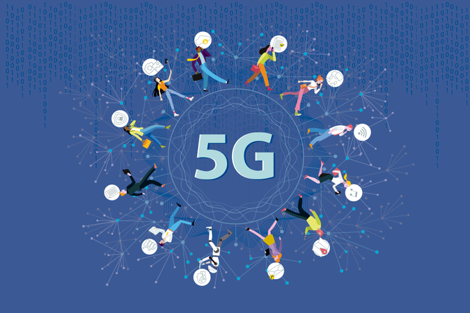 5G network wireless systems technology  Illustration