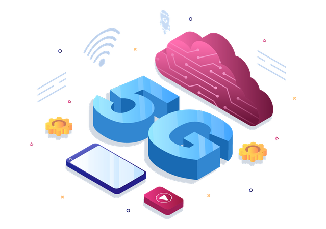 5G Network Wireless Technology  Illustration