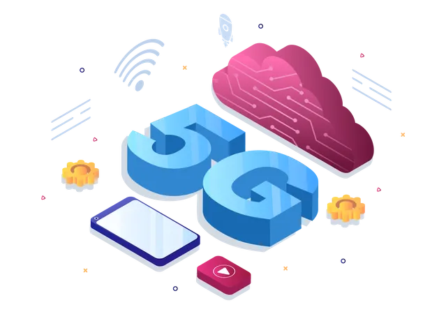 5G Network Wireless Technology Illustration