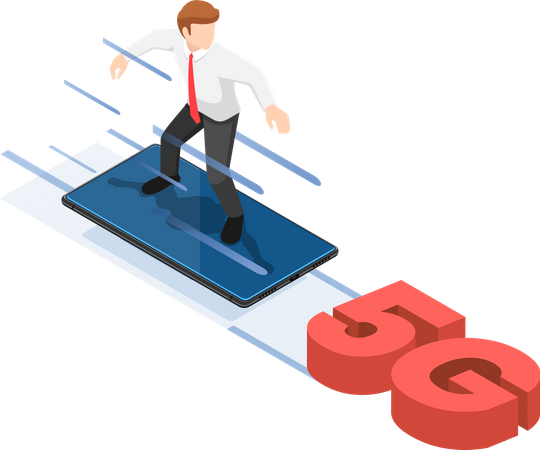 5G network wireless technology  Illustration
