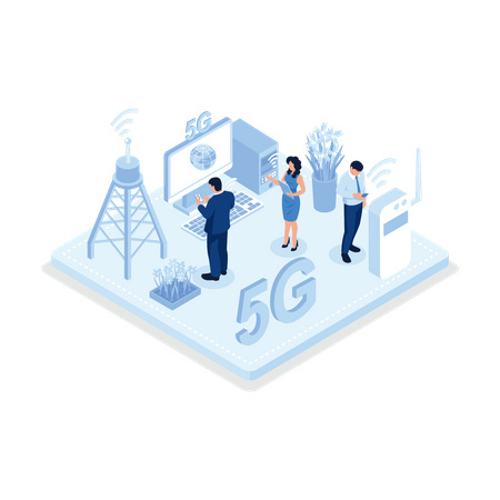 5g-Netzwerktechnologie  Illustration