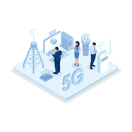 5g-Netzwerktechnologie  Illustration