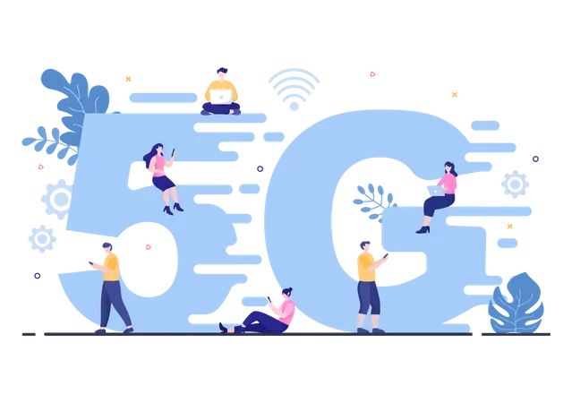 5g-Netzwerktechnologie  Illustration