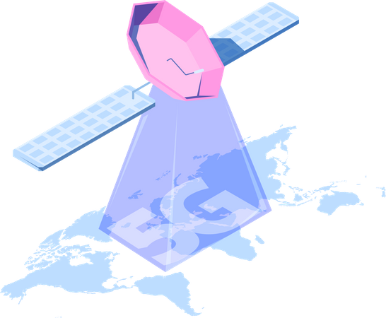 5G Satellite Area  Illustration