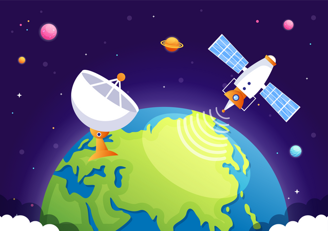 5G-Satelliten  Illustration