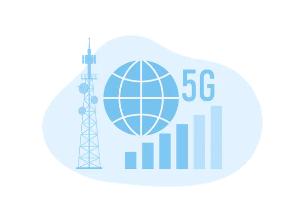 5G signal network trending  Illustration