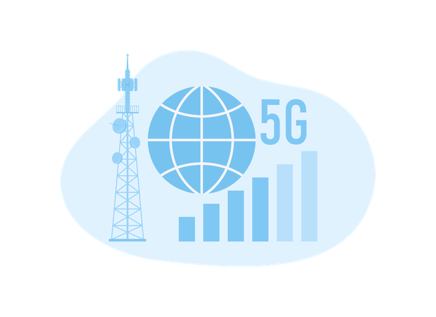 5G signal network trending  Illustration