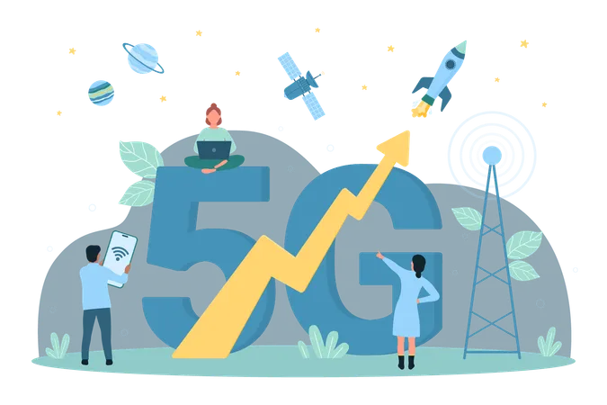 5G speed internet  Illustration