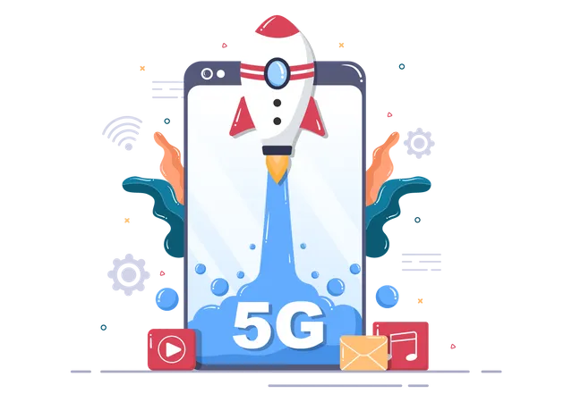 5G Technology Smartphone Illustration