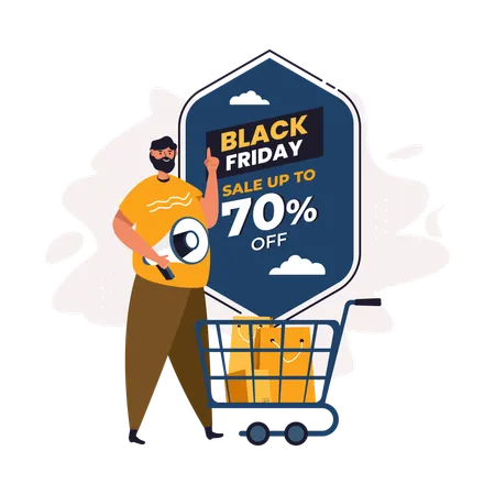 70 % Rabatt beim Black Friday Sale  Illustration