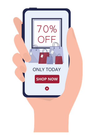 70 % Rabatt auf den Einkauf  Illustration