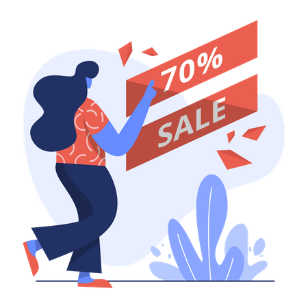 70% sale on shopping  Illustration