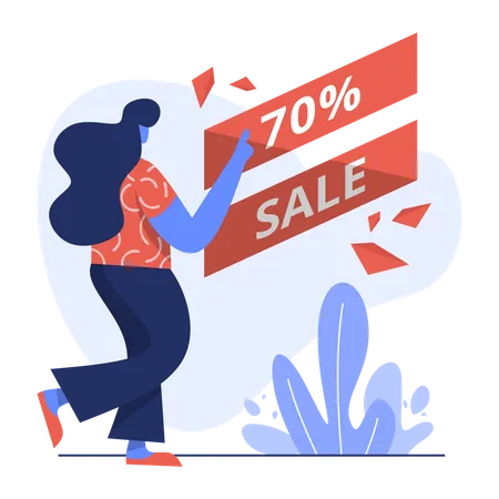 70% sale on shopping  Illustration