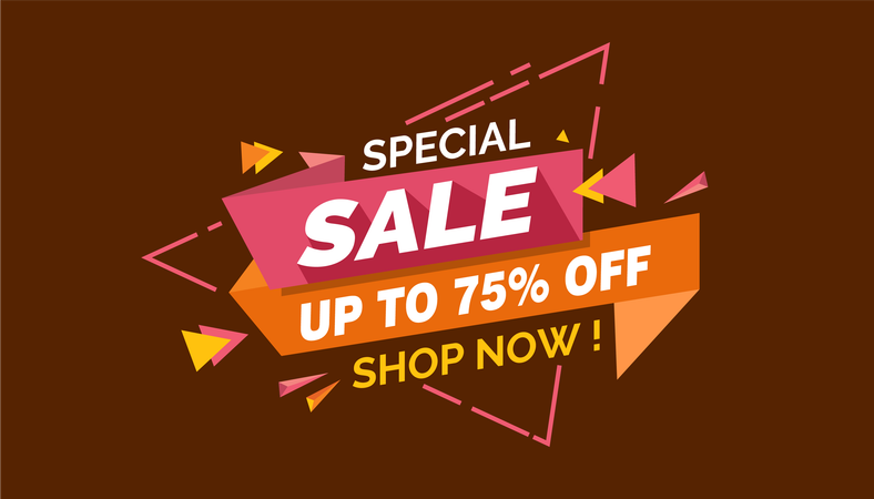 75 Percent Discount Sale  Illustration