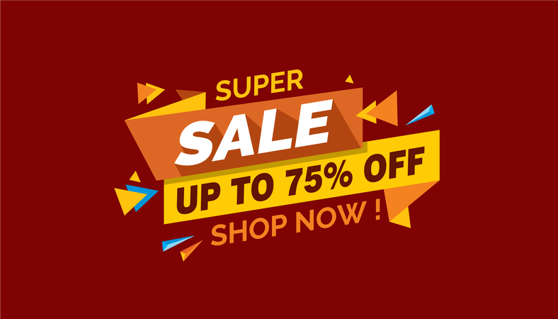 75 Percent Discount Sale  Illustration