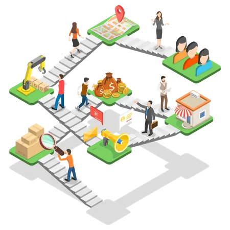 3 D Isometric Flat Vector Conceptual Illustration Of 7 Ps Marketing Mix Infographic Illustration