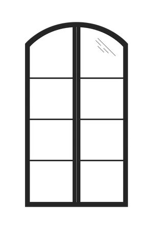 8 Pane Window Frame Black And White 2 D Line Cartoon Object Contemporary Structure Isolated Vector Outline Item Reconstruction Building Construction Site Monochromatic Flat Spot Illustration Illustration