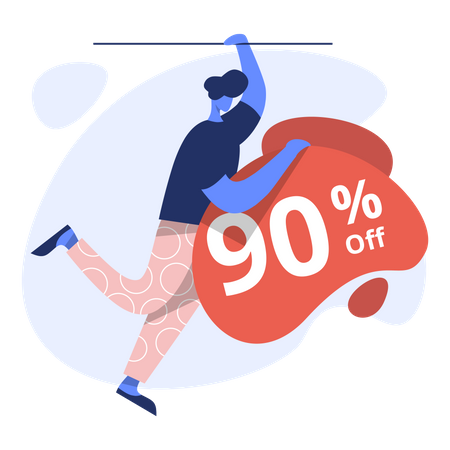 90 % Rabatt auf Online-Käufe  Illustration