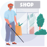 illustration for blind walking stick