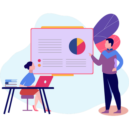 A boy is talking to a girl  Illustration