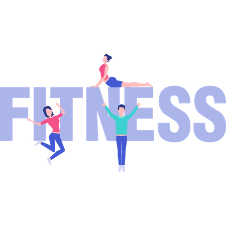 A boy or girls dancing for fitness  Illustration