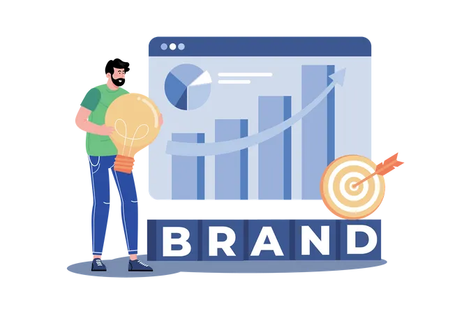 A Branding Expert Develops A Brand Strategy  Illustration