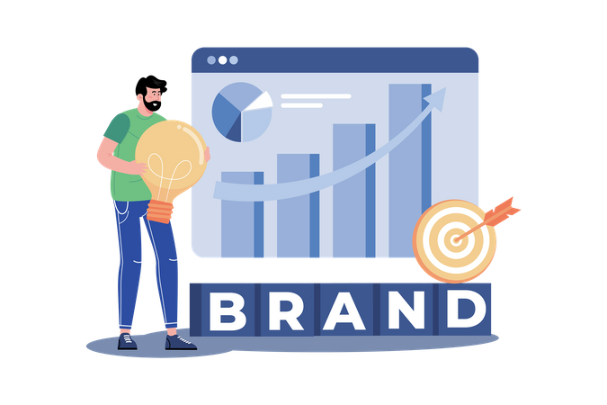 A Branding Expert Develops A Brand Strategy  Illustration