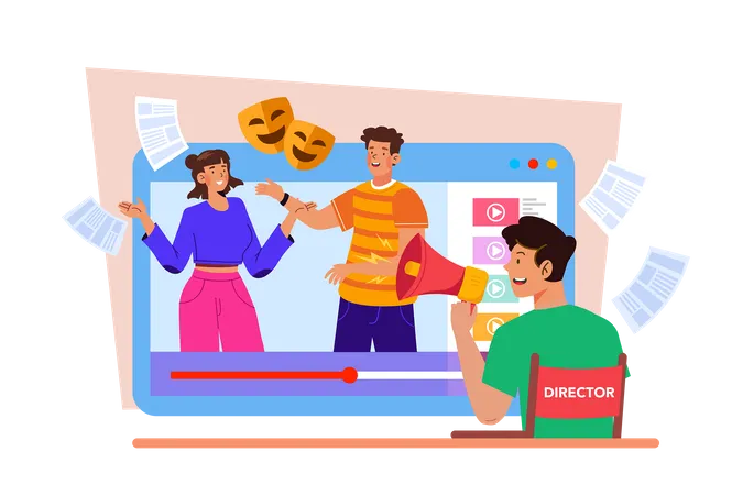 A comedy creator produces sketches and parodies for their channel  Illustration