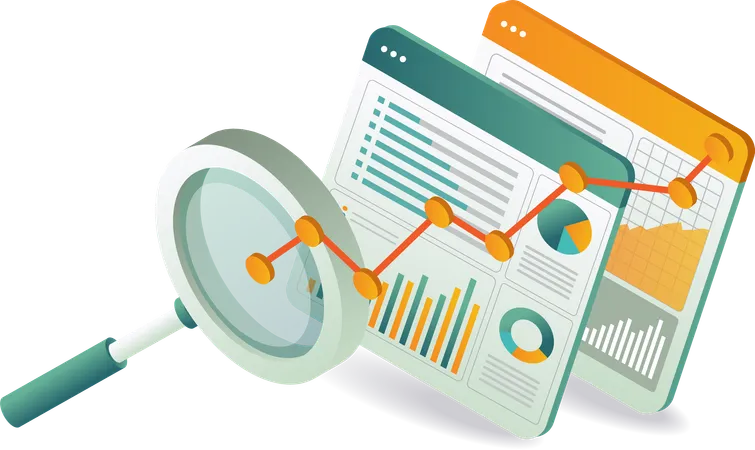 A computer screen displaying a search engine optimization dashboard with various analytics and keyword rankings  Illustration