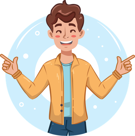 A confident man, a smiling smile on his face shows pride and self-confidence, promoting a positive self-image.  Illustration