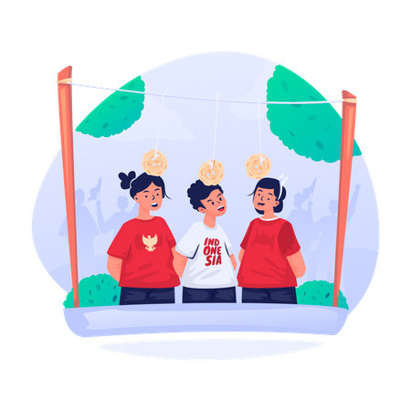 A cracker eating competition  Illustration