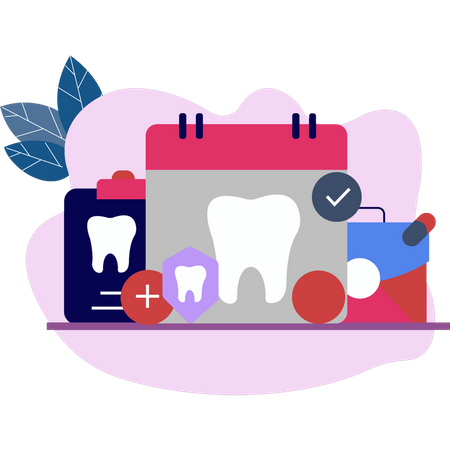 A dental appointment is marked on the calendar  Illustration