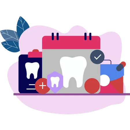 A dental appointment is marked on the calendar  Illustration
